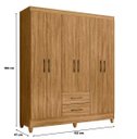 Ver imagem 4 de Guarda Roupa Casal 6 Portas 2 Gavetas 1,53m Freijo Panamá Moval