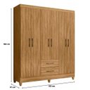 Ver imagem 4 de Guarda Roupa Casal 6 Portas 2 Gavetas 1,53m Freijo Panamá Moval