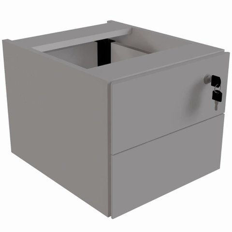 Gaveteiro Suspenso com 2 Gavetas 33x40cm Linha Versa Cinza