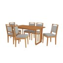 Ver imagem 2 de Conjunto Sala de Jantar Lina em Madeira Maciça 6 Cadeiras Boucle Cinza
