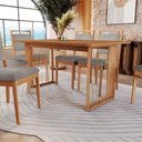Ver imagem 3 de Conjunto Sala de Jantar Lina em Madeira Maciça 6 Cadeiras Boucle Cinza