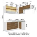 Ver imagem 4 de Armário de Cozinha Completa de Canto 349cm Branco/Rustic Glamy Madesa 06