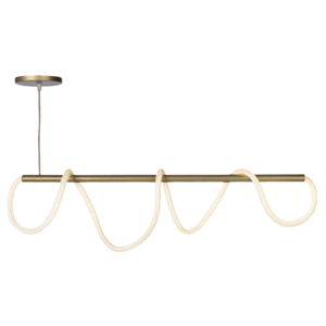 Lustre Pendente Corda Dourado 95cm 60w 3.000k Cordone Ilunato