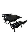 Ver imagem 2 de Mesa para Área Externa com 2 Bancos Madeira Maciça 120x80cm Kit Churrasco Preto