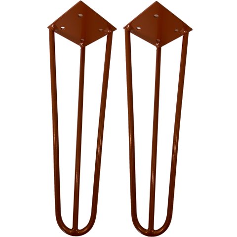 Kit 02 Pés de Ferro Aço Hairpin Legs 30 Cm Bronze A01 Sofá Móveis Mesa - Inoviza