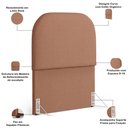 Ver imagem 4 de Cabeceira Cama Box 100cm Lanna com Puff Recamier Doha W01 Linho Rosê - Lyam Decor