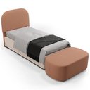 Ver imagem 3 de Cabeceira Cama Box 100cm Lanna com Puff Recamier Doha W01 Linho Rosê - Lyam Decor