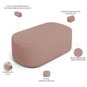 Ver imagem 6 de Cabeceira Cama Box 100cm Lanna com Puff Recamier Doha W01 Linho Rosê - Lyam Decor