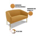Ver imagem 2 de Namoradeira e 2 Poltronas Pé Ferro Dourado Stella Bouclê Mostard D03 - D'Rossi