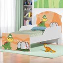 Ver imagem 1 de Cama Infantil Dinossauro Baby Fofo com Proteção Lateral e Adesivo Uv Brilhante