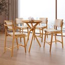 Ver imagem 1 de Conjunto Mesa Bistrô Ballare Tampo 60cm Redondo e 4 Banquetas Eva Moderna Mobília