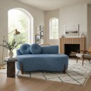 Ver imagem 2 de Namoradeira Lounge Decorativa 150cm Sala Linho:azul Royal/liso