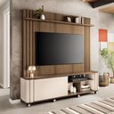 Ver imagem 1 de Painel TV 70" Home Theater Avelyn com Rodizio Cromados e Porta Deslizante H01- D'Rossi