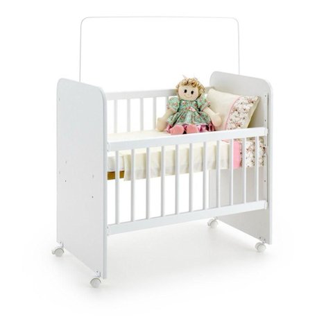 Mini Berço Grade Móvel com Colchão e Regulagem de Altura