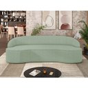 Ver imagem 2 de Sofá 3 Lugares Curvo Sala de Estar Living Lótus D02 Linho Verde 180 cm D-477 - Lyam Decor