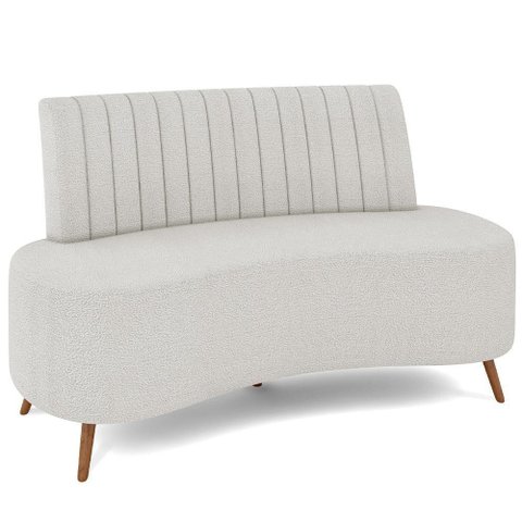 Sofá Chaise Living 2 Lugares 160cm para Sala Cayman K01 Bouclê Creme