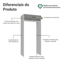 Ver imagem 3 de Porta-Geladeira 103 cm 1 Porta Basculante Branco/Cinza Agata Madesa