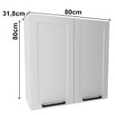 Ver imagem 4 de Armario Aereo 2 Portas 80 Cm Mdf Cz3314 Branco Tecno Mobili