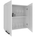 Ver imagem 5 de Armario Aereo 2 Portas 80 Cm Mdf Cz3314 Branco Tecno Mobili