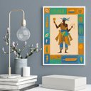 Ver imagem 2 de Quadro Candomblé Lagunedé 33x24cm - com Vidro:madeira Branca