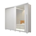 Ver imagem 2 de Guarda-roupa Casal Romanus 2 Portas 4 Gavetas com Espelho Ripado Branco - Caemmun