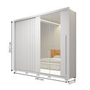 Ver imagem 4 de Guarda-roupa Casal Romanus 2 Portas 4 Gavetas com Espelho Ripado Branco - Caemmun