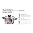 Ver imagem 3 de Caçarola Funda Aço Inox com Fundo Triplo 1,8L Solar Baquelite Tramontina