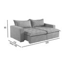 Ver imagem 5 de Sofá Cama 3 Lugares Retrátil Reclinável M-184 Veludo Martins Cinza