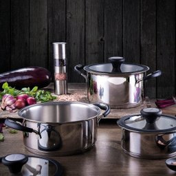 Caçarola Funda Aço Inox com Fundo Triplo e Tampa de Vidro 6,1L Solar Silicone Tramontina - 2 Caçarola Funda Aço Inox com Fundo Triplo e Tampa de Vidro 6,1L Solar Silicone Tramontina - 2