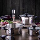 Ver imagem 2 de Caçarola Funda Aço Inox com Fundo Triplo e Tampa de Vidro 6,1L Solar Silicone Tramontina