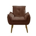 Ver imagem 2 de Sofá Conjunto Poltrona e Sofá Pequeno 2 Lugares 140cm Marrom Suede Premium