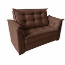 Ver mais imagens de Sofá Conjunto Poltrona e Sofá Pequeno 2 Lugares 140cm Marrom Suede Premium