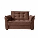 Ver imagem 6 de Sofá Conjunto Poltrona e Sofá Pequeno 2 Lugares 140cm Marrom Suede Premium
