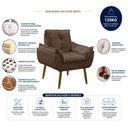 Ver imagem 3 de Sofá Conjunto Poltrona e Sofá Pequeno 2 Lugares 140cm Marrom Suede Premium