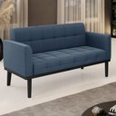 Ver imagem 2 de Sofá Namoradeira Base Madeira Preto Ana Suede Azul Marinho - Ibiza