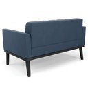 Ver imagem 7 de Sofá Namoradeira Base Madeira Preto Ana Suede Azul Marinho - Ibiza