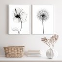 Ver imagem 2 de Kit 2 Quadros Minimalistas Modernos Fotos flores 45x34cm - com Vidro:madeira Preta