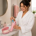 Ver imagem 7 de Conjunto Banheiro Acessórios Porta Escova Sabonete Rosa Kit