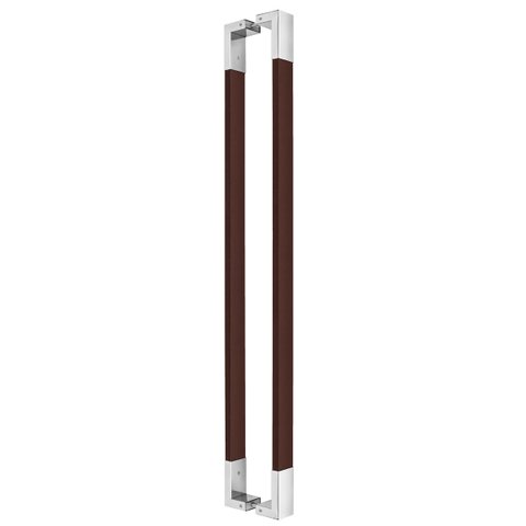Puxador Porta de Madeira ou Vidro 50mm x 20mm - Aço Corten / Polido Loja da Indústria 620mm x 600mm