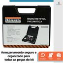 Ver mais imagens de Jogo de Retificadeira Mini Retifica Reta Pneumática 1/4 com Acessorios 16 Peças - Starfer