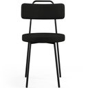 Ver imagem 3 de Cadeira Decorativa Estofada Para Sala De Jantar Barcelona L02 Crepe Preto - Lyam Decor