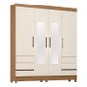 Guarda Roupa Casal Mônaco 4 Portas com Espelho Amendola Off White - Demobile - 1