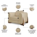 Ver imagem 3 de Poltrona para Sala Base de Madeira Kit 2 Izzy S06 Linho Dourado - Mpozenato