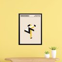 Ver imagem 2 de Quadro Bauhaus Amarelo e Preto - Running Man 45x34cm - com Vidro:moldura Preta