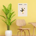 Ver imagem 1 de Quadro Bauhaus Amarelo e Preto - Running Man 45x34cm - com Vidro:moldura Preta