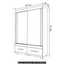 Ver imagem 3 de Guarda Roupa Solteiro 137cm com 2 Portas Darius Freijó/off C01 - Mpozenato