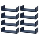 Ver imagem 1 de Kit 8 Prateleiras U 40 x 10cm azul Suporte Invisível