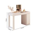 Ver imagem 3 de Escrivaninha Penteadeira Love com Vidro de Correr Espelho Prateleira – Design Moderno - Branco
