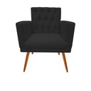 Ver imagem 3 de Kit Namoradeira + 1 Poltrona Decorativa Nina Capitonê Couro Preto Pés Madeira Ms Decor