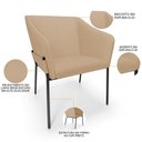 Ver imagem 4 de Kit 3 Cadeiras para Sala de Jantar Estar Living Olívia L02 Linho Bege Escuro - Lyam Decor